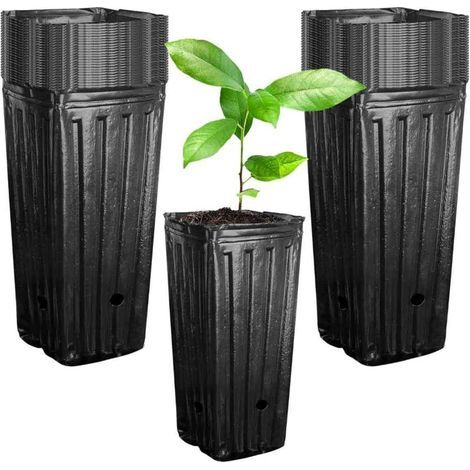 50 Pots Pépinière Profonds en Plastique Durables - Parfaits pour Arbres, Plantes et Balcons - Kit Complet Jardinage (1/5)