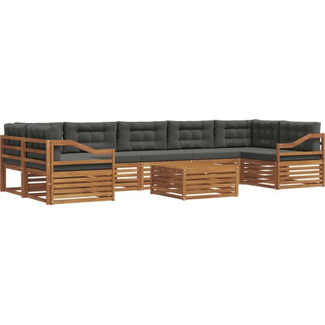 Conjunto de sofás de exterior 8 pcs Natural y Antracita vidaXL (1/5)
