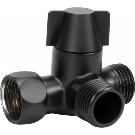 Robinet inverseur à 3 voies G1/2" en laiton pour bras de douche double (1/5)