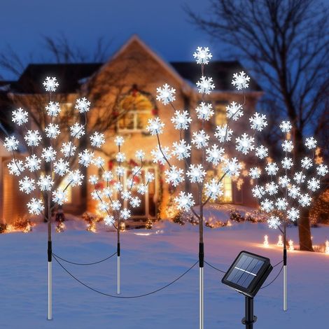 Ninonly Lampe solaire d'extérieur pour jardin, 8 modes d'éclairage, lampe solaire champignon, étanche, décoration lumineuse solaire pour terrasse, jardin, porche, balcon, lot de 4, B (1/5)