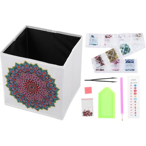 Kit de Diamant Broderie Strass DIY Décoration Murale Maison Boîte de Rangement Pliante en Cuir PU (1/5)