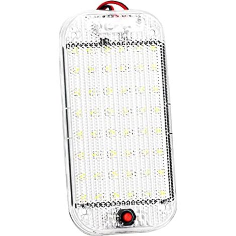 DC 12-85V 10W Plafonnier de Voiture, Barre Lumineuse Intérieure LED, Lumière Intérieure de Toit de Voiture, Tube de Lumière Blanche 48 LED avec Interrupteur (1/3)