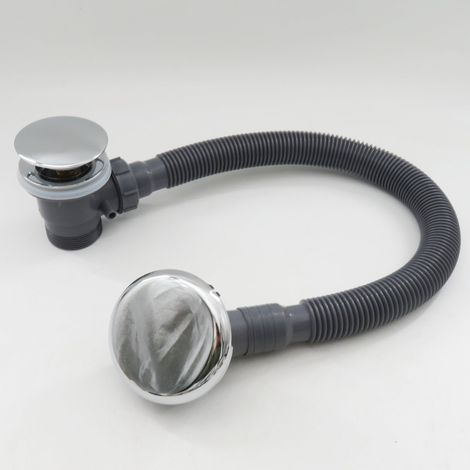 Tuyau d'évacuation de baignoire, robinet, flexible d'évacuation intégré, accessoire d'évacuation avec trou de trop-plein, le tout en cuivre.