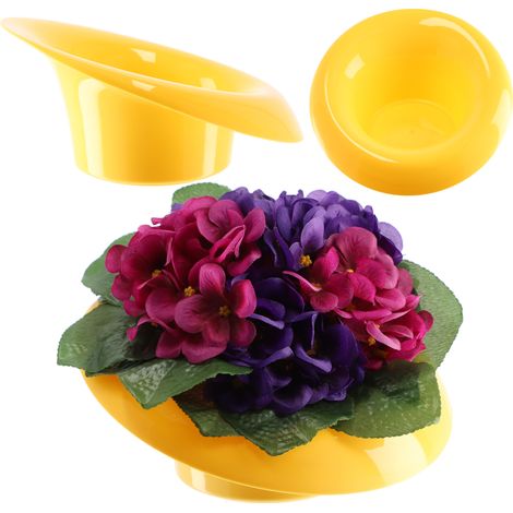 KADAX Cache Pot de Fleur Composition Ikebana Jaune 9 cm (1/5)