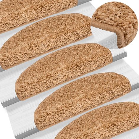 Marches d'escalier, lot de 10, 65 x 21 x 4 cm, beige, semi-circulaires, grandes