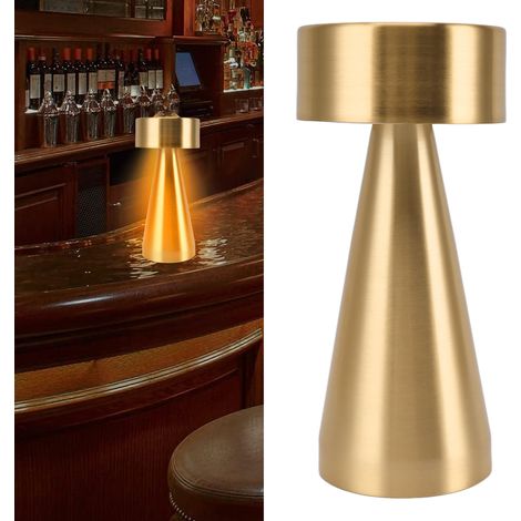 Lampe de bureau LED portable avec capteur tactile, 3 températures de couleur réglables, rechargeable, veilleuse pour enfants et chambres d'enfants, lampe de chevet, dorée (1/5)