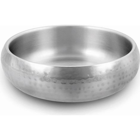 Wolters Diner Steel Hundenapf 1,3 l Edelstahl gehämmert - Silber, Gr. L (1/3)