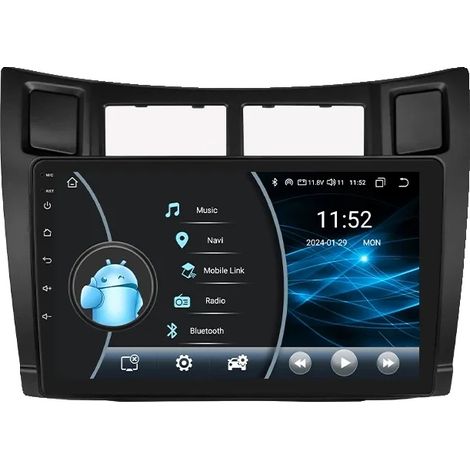 Système multimédia automobile, interface tactile, compatible avec Toyota Yaris 2005-2012, W1 (1/2)