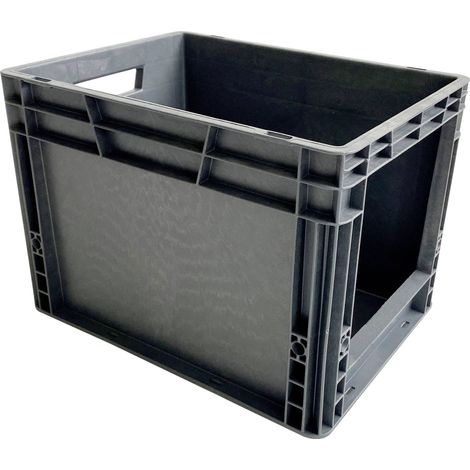 Bac de stokage plastique gerbable norme Europe avec paroi ouverte sur le côté - 25 litres - dim : H 29 x L 30 cm (1/3)