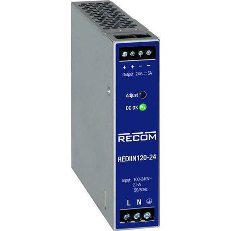 RECOM REDIIN120-24 Alimentation rail DIN 24 V 5 A 120 W Nbr. de sorties:1 x Contenu 1 pc(s) Y926323