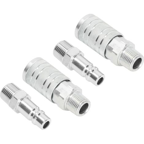raccords rapides pour tuyau d'air comprimé, filetage NPT 1/2" mâle/femelle, débit élevé 300 PSI (1/5)