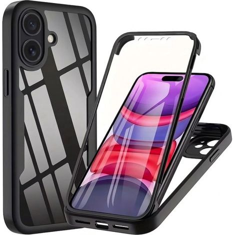 Étui et protection d'écran intégrés pour iPhone 16, Apple 14 Pro Max, résistant aux chutes, couverture intégrale, étui de protection transparent. (1/5)