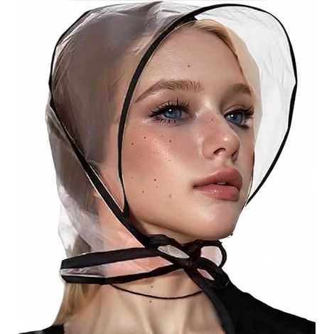 Lot de 2 capuches de pluie – Transparentes – Visière – Extra épais – Cyclisme et marche – Protection cheveux (1/5)
