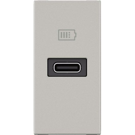 Chargeur USB Type-C Power Delivery Mosaic - 1 module alu pour support LCM (077691L) (1/3)