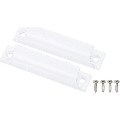 pièces - poignée - poignée de porte coulissante - Poignée de porte - alliage d'aluminium - blanc - quincaillerie de porte coulissante - avec vis - poignée de porte coulissante - poignées de porte pour (1/4)