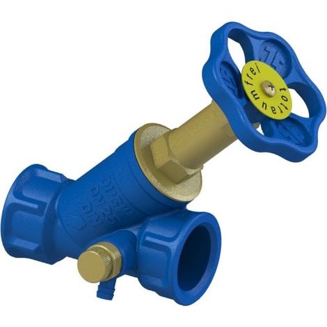 Schlösser Freistromventil Blue-tec mit Muffenanschluss, Entleerung und nichtsteigender Spindel, DN 25, 1" IG, DVGW-geprüft