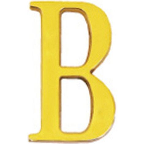 Lettera "B" in ottone 10 cm. con Viti Nascoste (Blister 1 Pezzo)