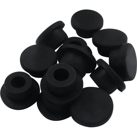 12 bouchons de baignoire, 20 mm, silicone/caoutchouc, anti-fuite (1/5)