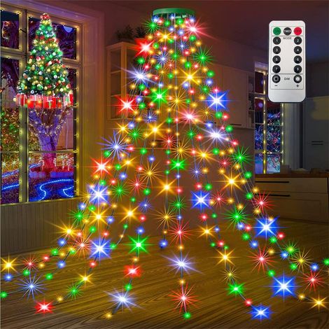 LED-Weihnachtsbaum-Lichterkette, 200 LEDs mit 8 Beleuchtungsmodi, 1,5 m Höhe, 10 Lichterketten, Timerfunktion für Partys, Hochzeiten, Geburtstage (Mehrfarbig) (1/5)