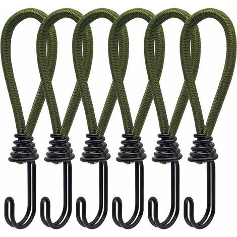 6pcs Tendeur en caoutchouc avec crochets en spirale pour Tentes, bâches, bannières en PVC, pavillons, trampolines, voile d'ombrage (1/5)