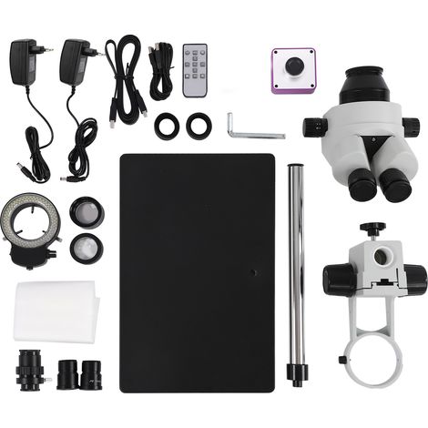 Microscope numérique 51MP caméra USB, kit stéréo 3.5X‑90X, pour soudure et réparation, prise UE 100‑240V, outil d'inspection haute précision (1/5)