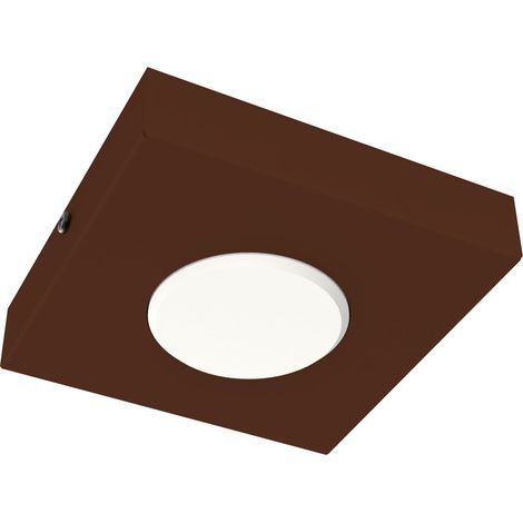 LUMICOM  RIVER SQUARE Plafoniera, 1x GX53, max 8W, metallo, marrone corten, 15x15cm (1/3)