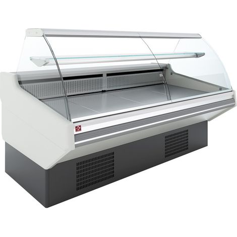 Comptoir ventilé, avec réserve, vitre bombée - Frontal BLANC - Diamond (1/2)