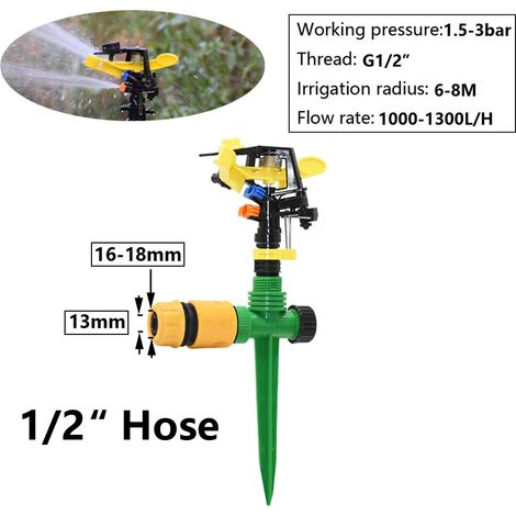 (C) Arroseurs à jet rotatif à 360 degrés, buses à bascule à double sortie, filetage mâle 1/2", pour l'irrigation agricole et de jardin (1/5)