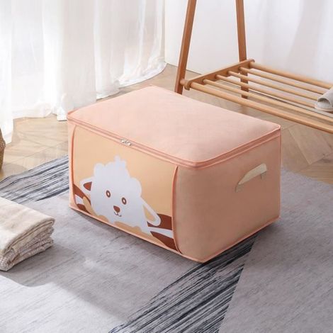 PANIER - CASIER - CORBEILLE - CUBE Sac organisateur de couette respirant facile à utiliser style-Beige Yellow-L4 (1/3)