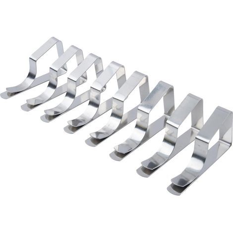 Set mit 8 Tischdeckenklammern aus Edelstahl für Gartenpartys, Picknicks, Hochzeiten und den Gebrauch zu Hause – sichere, rostfreie und leichte Halter (1/5)