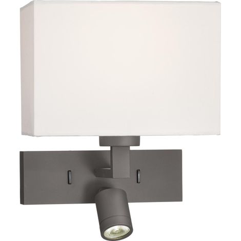 Dar Modena Applique murale Modena en bronze brossé avec abat-jour LED (1/5)