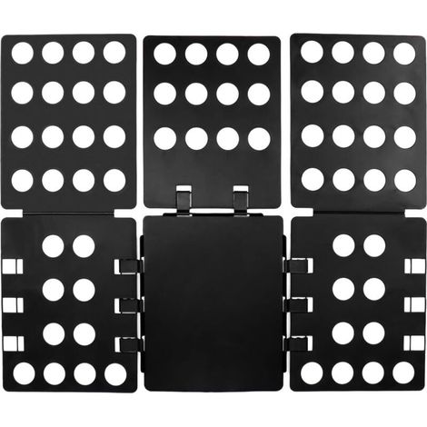 Plastic Clothes Folding Board, Easy and Quick Folding Clothes Board for Children and Adults to Fold Clothes of Different Sizes Black (1/5)