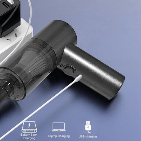 2X Aspirateur de Voiture Portable Sans Fil, Outil de Nettoyage de Voiture Humide et Sec Rechargeable à Double Usage pour la Beauté (1/5)
