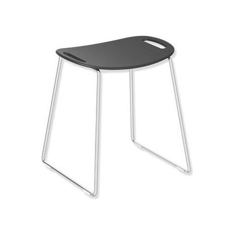 Taburete de ducha con asiento cromado negro profundo