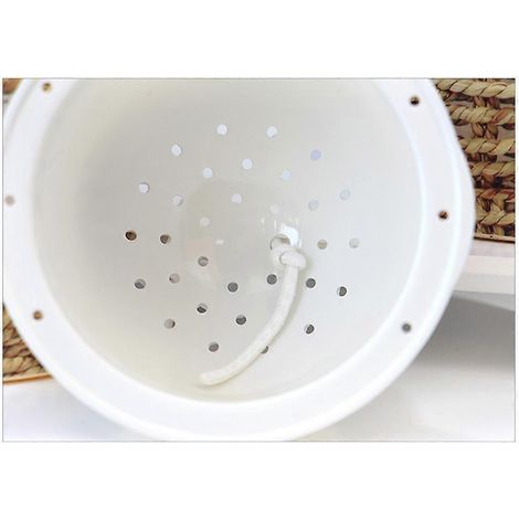 Pot de fleurs de rangement, lot de 2 pots de jardinage en plastique imitation osier, marron clair (1/5)