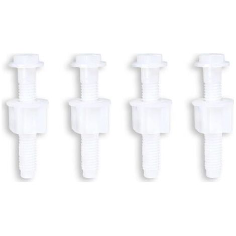 Ahlsen Charnière de siège de toilette universelle en plastique blanc, vis à boulon pour charnières de siège de toilette à montage supérieur, 4 pièces (1/5)