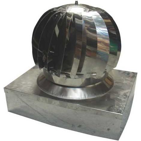 Aspiratore Fumi Turbina Acciaio Inox Comignolo Rotante Canna Fumaria Antivento - Misura 42x52 cm