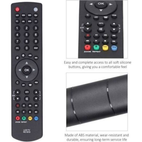 Télécommande pour Toshiba LCD TV fournitures de remplacement universelles Rc1910 noir (1/5)