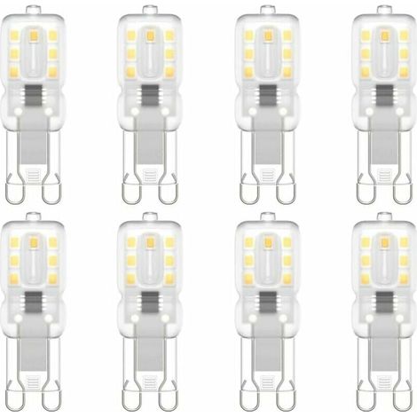 Lot de 8 ampoules LED G9, G9 LED 220 V Blanc naturel 5500 K 3 W équivalent halogène 30 W [Classe énergétique E] (1/5)