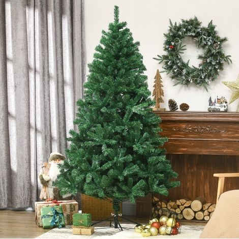 Albero di Natale artificiale 180 cm verde con 1000 rami e base in metallo (1/5)