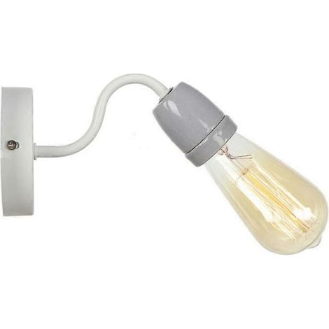 Applique murale LED en céramique colorée, idéale pour un loft, un salon, une chambre, une table de chevet ou une salle de bain. Convient également pour les miroirs. Couleur : gris. (1/5)
