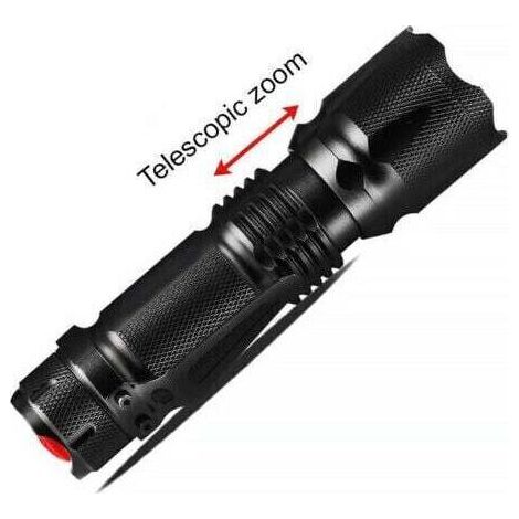 Torche lumineuse zoom focus torche d'éclairage L2 torche mini portable rechargeable torche lumineuse forte (1/3)