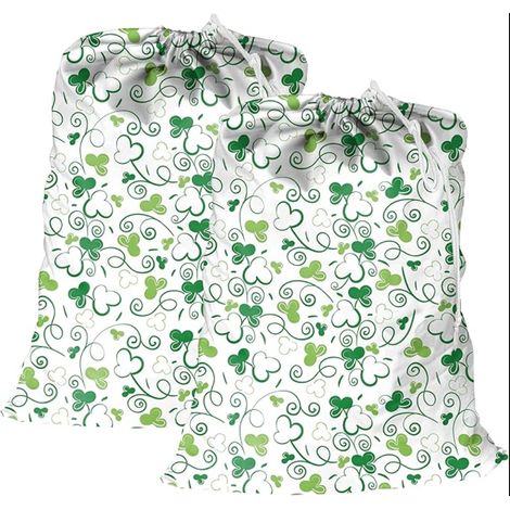 sacs à linge en tissu Oxford résistant 60 x 90 cm sac de rangement pour jouets vêtements sales cordon de serrage avec réutilisable Shamrock (1/5)