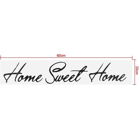 Removable Black PVC Wall Sticker, Sweet Home Floral Art Sticker for Wall Decoration, with a Classic Design for Living Room, Bedroom, Study (1/4)