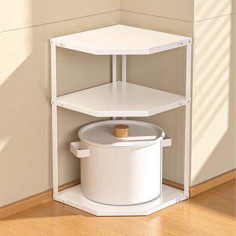 3-Tier White Carbon Steel Shelf (3 Layer White) (1/5)