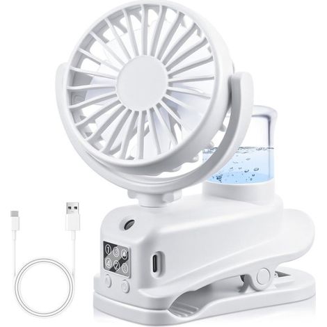 Dailygoods – Tischventilator mit Clip und 4 Geschwindigkeitsstufen, USB-aufladbar (1/5)