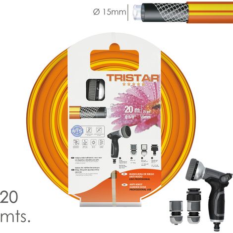 Tubo flessibile antitorsione in maglia da 15 mm - Rotolo da 5/8" da 20 metri con kit di irrigazione (1/5)