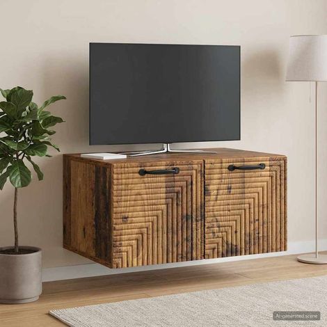 Wandmontierter TV-Schrank Altholz 59,5 x 41 x 30 cm (1/5)