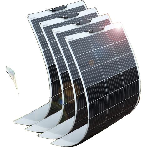 Kit de panneaux solaires flexibles, 600W de puissance, configuration de 4 panneaux (1/2)