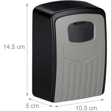 Cassetta portachiavi sicura da parete pratica accesso rapido 14,5 x 10,5 x 5 cm in alluminio nero 130007952